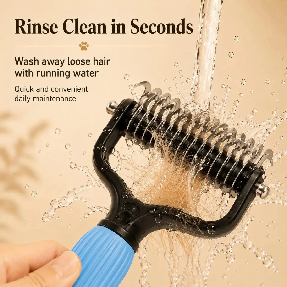 Pet Detangling Comb for Dogs and Cats - Stainless Steel Grooming Tool for Loose Hair Removal, Light Mats, Tangles, Shedding, and Daily Coat Care