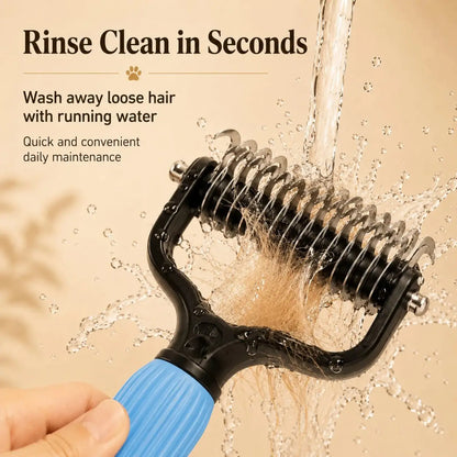 Pet Detangling Comb for Dogs and Cats - Stainless Steel Grooming Tool for Loose Hair Removal, Light Mats, Tangles, Shedding, and Daily Coat Care