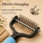 Pet Detangling Comb for Dogs and Cats - Stainless Steel Grooming Tool for Loose Hair Removal, Light Mats, Tangles, Shedding, and Daily Coat Care